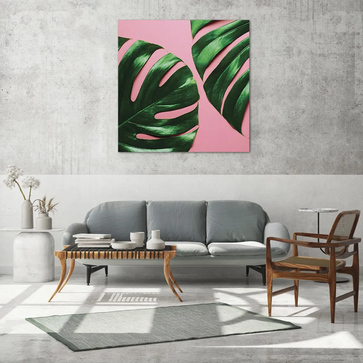 Quadro su vetro - Appuntamento in verde - 60x60 cm