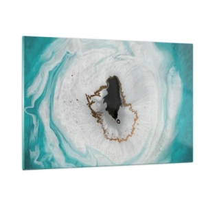 Quadro su vetro - Una forma astratta che ricorda la sezione trasversale di un minerale - 120x80cm - Penetrare all'interno - Decorazione murale moderna per soggiorno e camera da letto ARTTOR