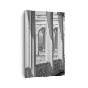 Quadro su tela - Stampe su Tela - Colonnato in stile classico in bianco e nero - 80x120cm - Portico soleggiato - Decorazione murale moderna per soggiorno e camera da letto ARTTOR