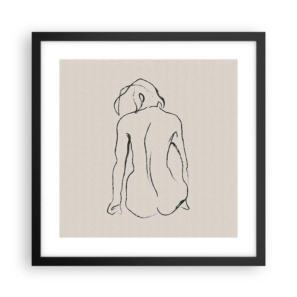 Poster in cornice nera - Nudo di ragazza - 40x40 cm