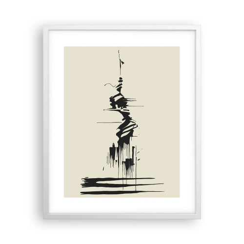 Poster in cornice bianca - Astrazione frettolosa - 40x50 cm