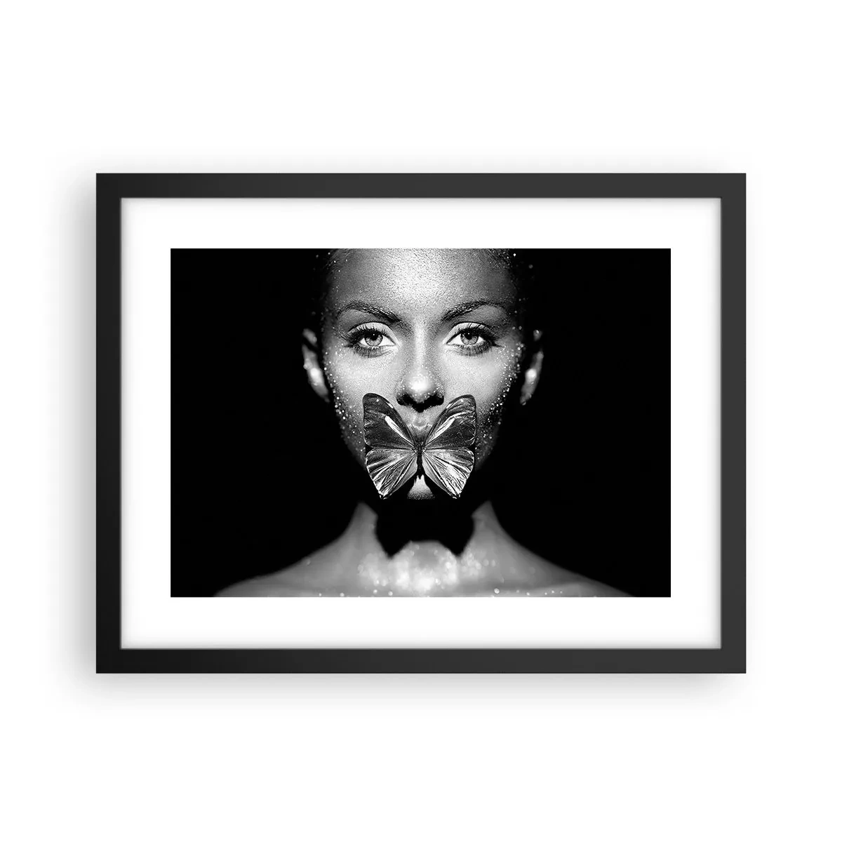 Poster in cornice nera - Il bacio delle farfalle - 40x30 cm