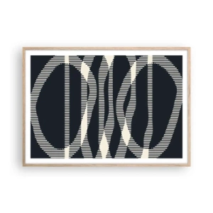 Poster in cornice rovere chiaro - Tentativo di rompere l'oscurità - 100x70 cm