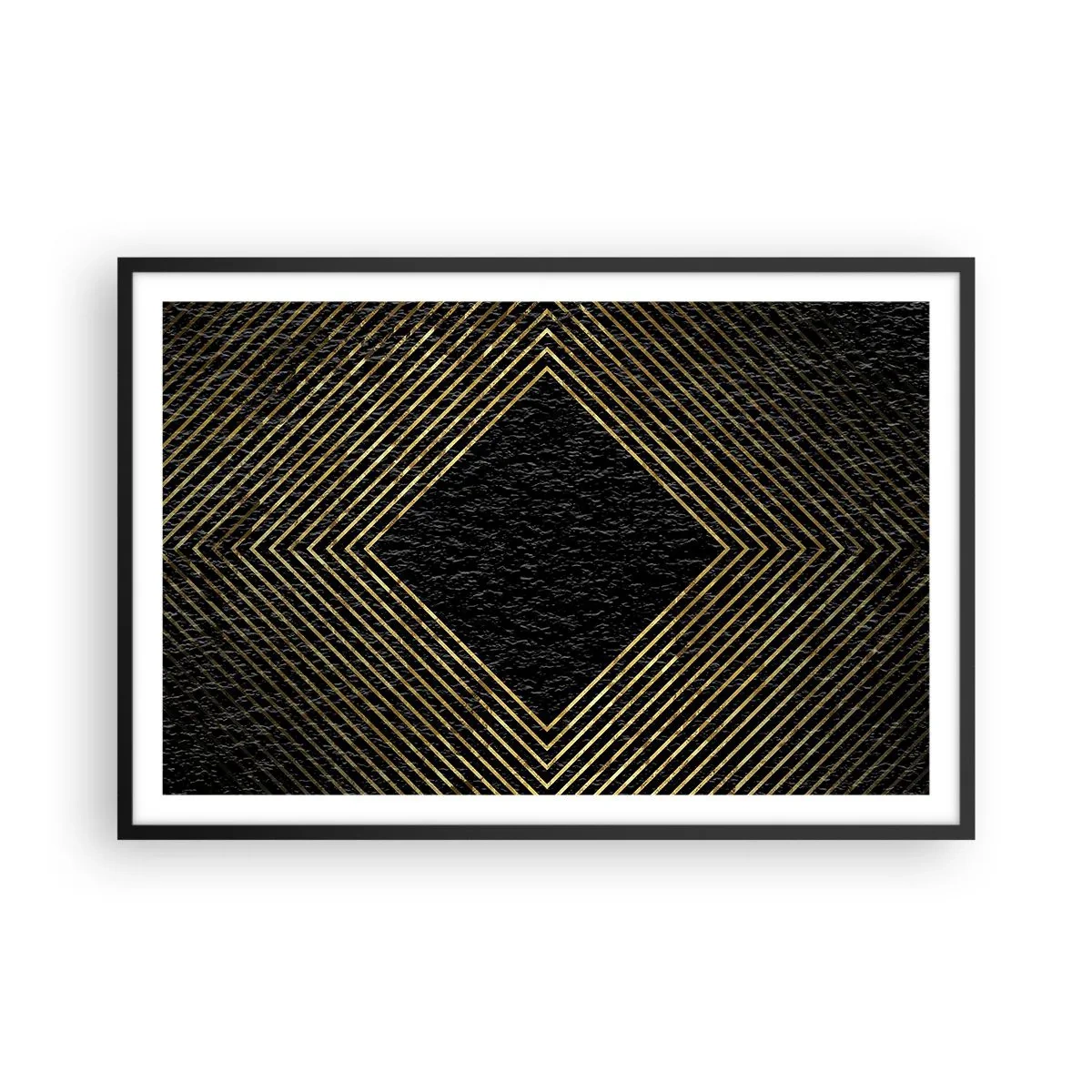 Poster in cornice nera - Geometria in stile glamour - 91x61 cm