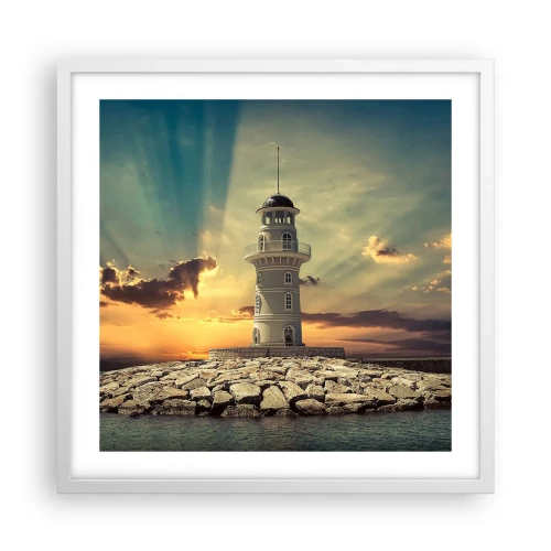 Poster in cornice bianca - Luce - Bontà - Bellezza - 50x50 cm