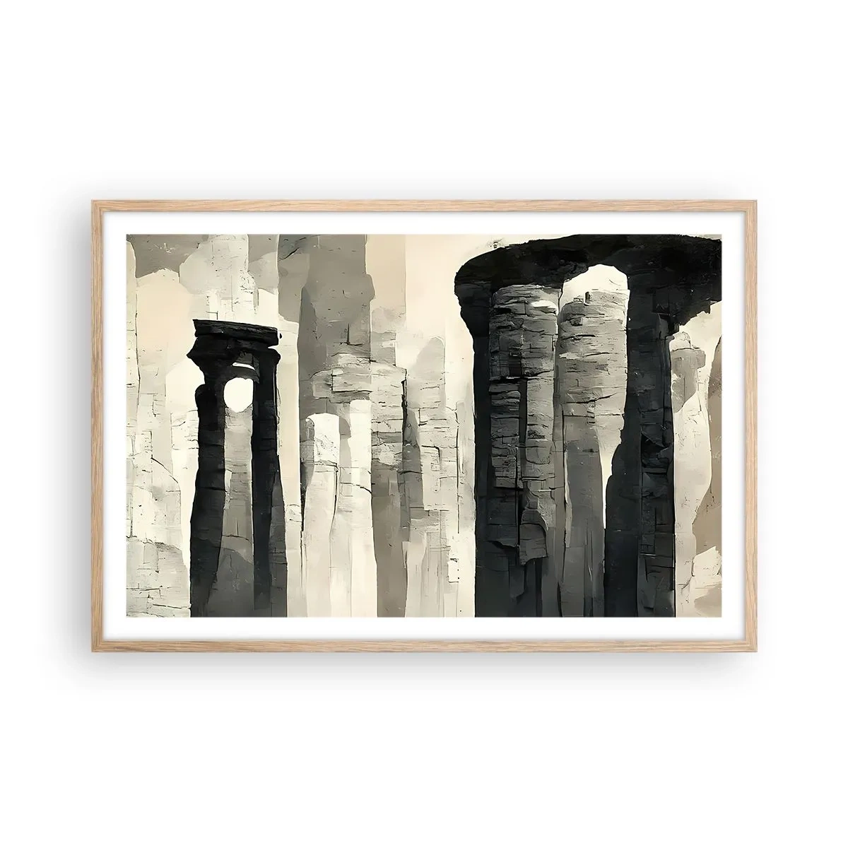 Poster in cornice rovere chiaro - La maestà dell'antichità - 91x61 cm