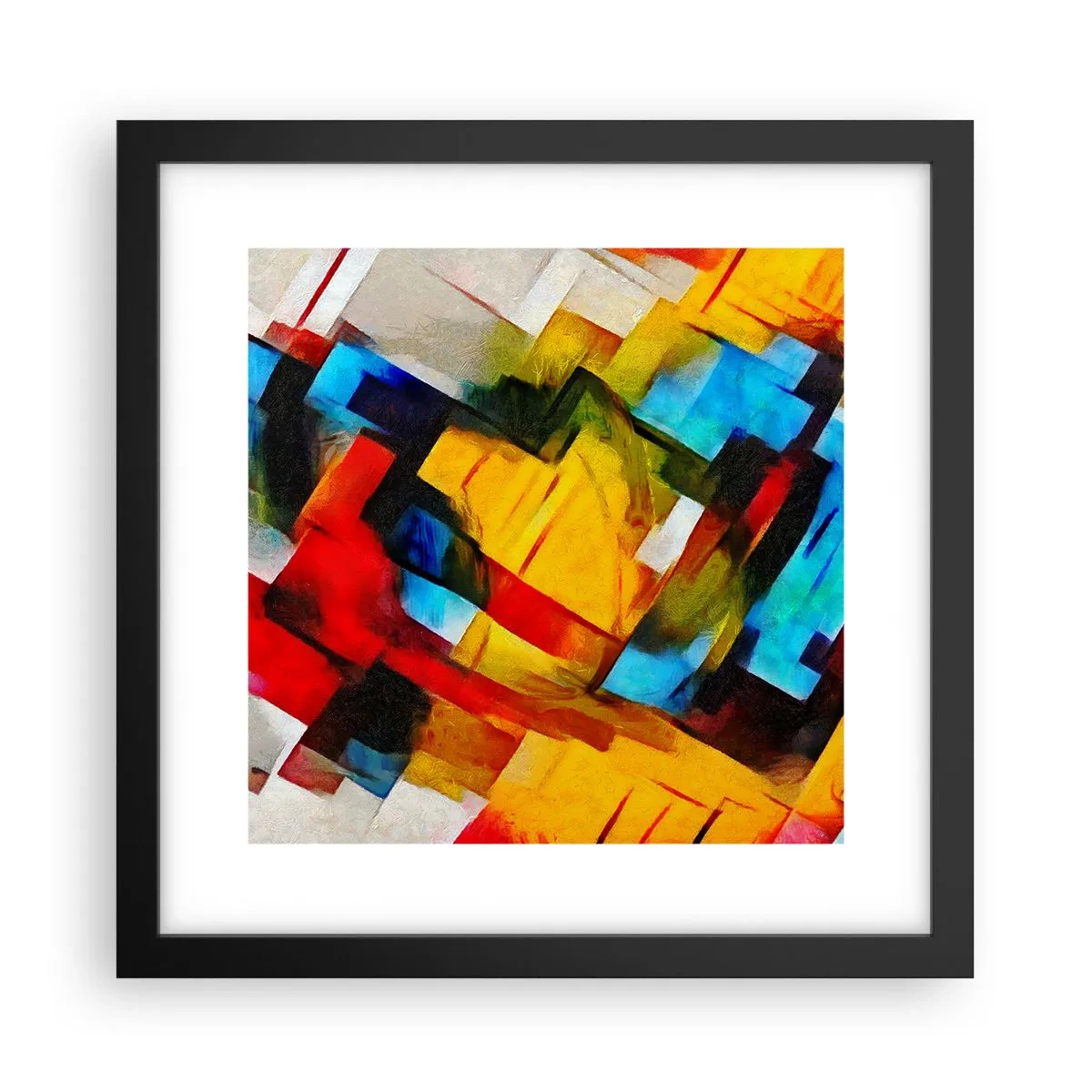 Poster in cornice nera - Intreccio multicolore - 30x30 cm