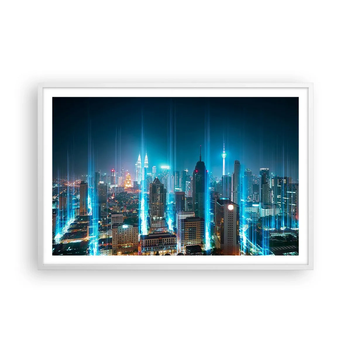 Poster in cornice bianca - Da Berlino al cielo - 91x61 cm