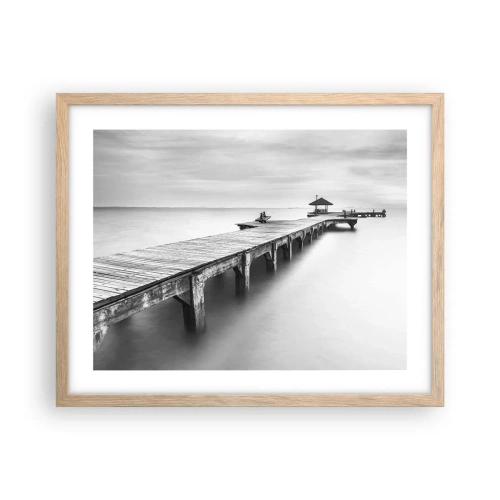 Poster in cornice rovere chiaro - Sempre più lontano. - 50x40 cm