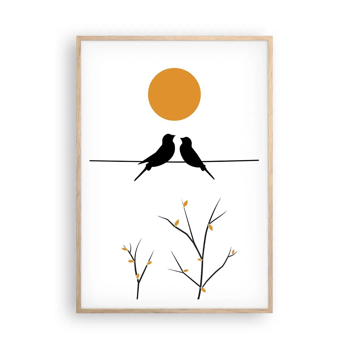 Poster in cornice rovere chiaro - Sera da usignoli - 70x100 cm