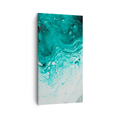 Quadro su tela - Stampe su Tela - Sciogliendosi nel bianco e nel turchese - 55x100 cm