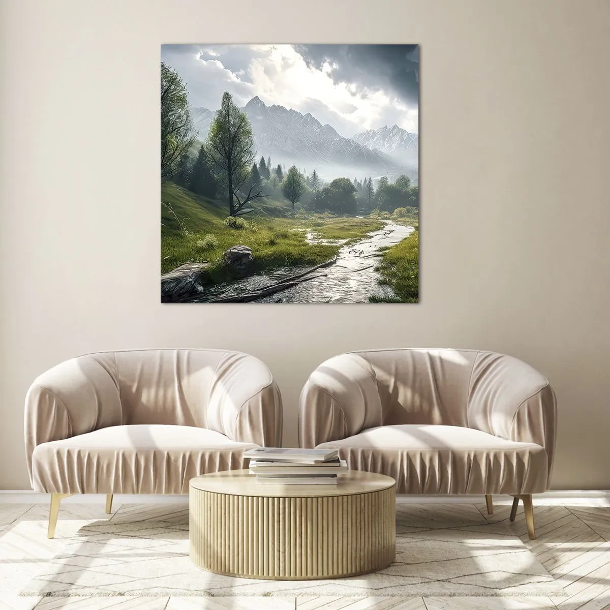 Quadro su vetro - Andata e ritorno - 60x60 cm