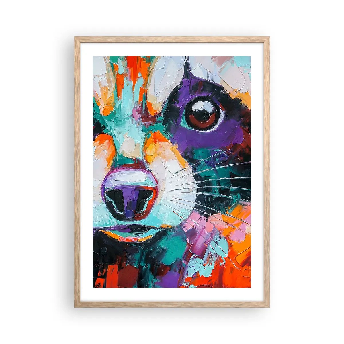 Poster in cornice rovere chiaro - Solo buone emozioni - 50x70 cm