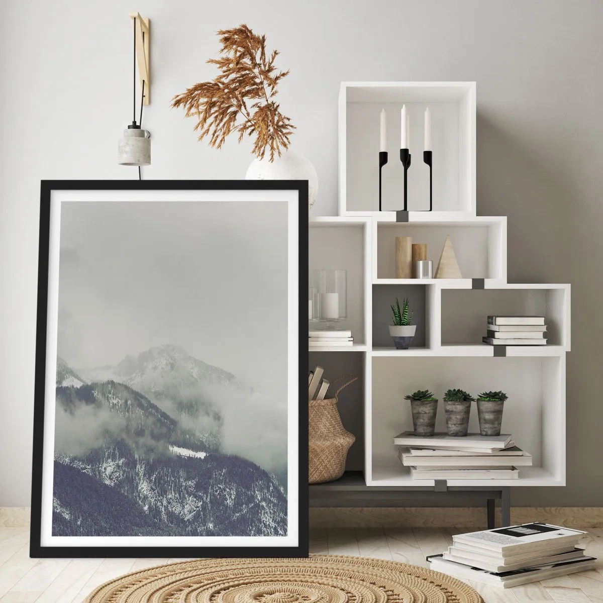 Poster in cornice nera - La valle delle nebbie - 40x50 cm