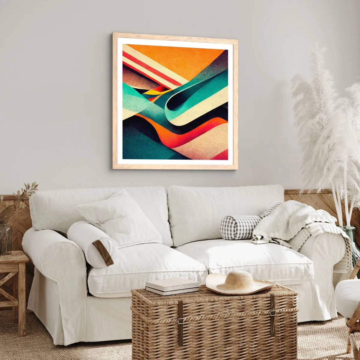 Poster in cornice rovere chiaro - Composizione intensa - 40x40 cm