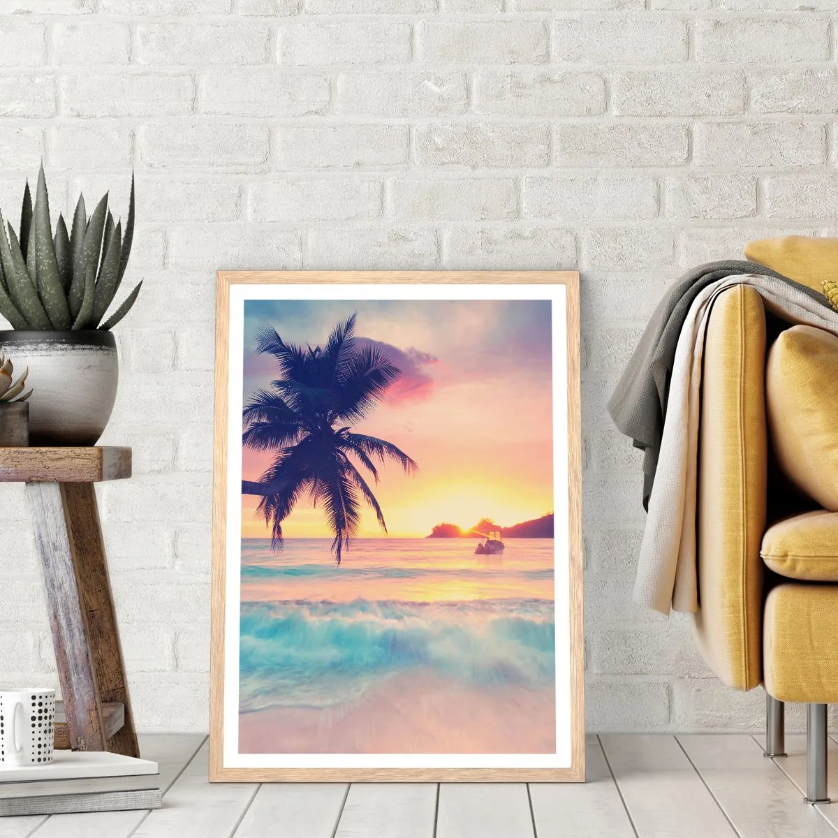 Poster in cornice rovere chiaro - Sera nell'insenatura - 30x40 cm