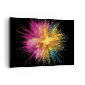 Quadro su tela - Stampe su Tela - Esplosione di polvere colorata su sfondo nero - 100x70cm - La nascita dei colori - Decorazione murale moderna per soggiorno e camera da letto ARTTOR