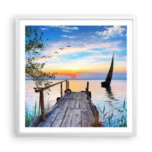 Poster in cornice bianca - Buona sera - 60x60 cm