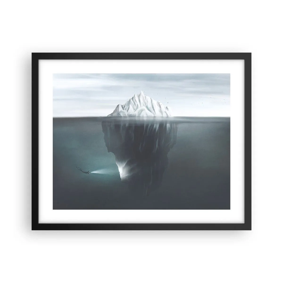 Poster in cornice nera - Mistero sottomarino - 50x40 cm