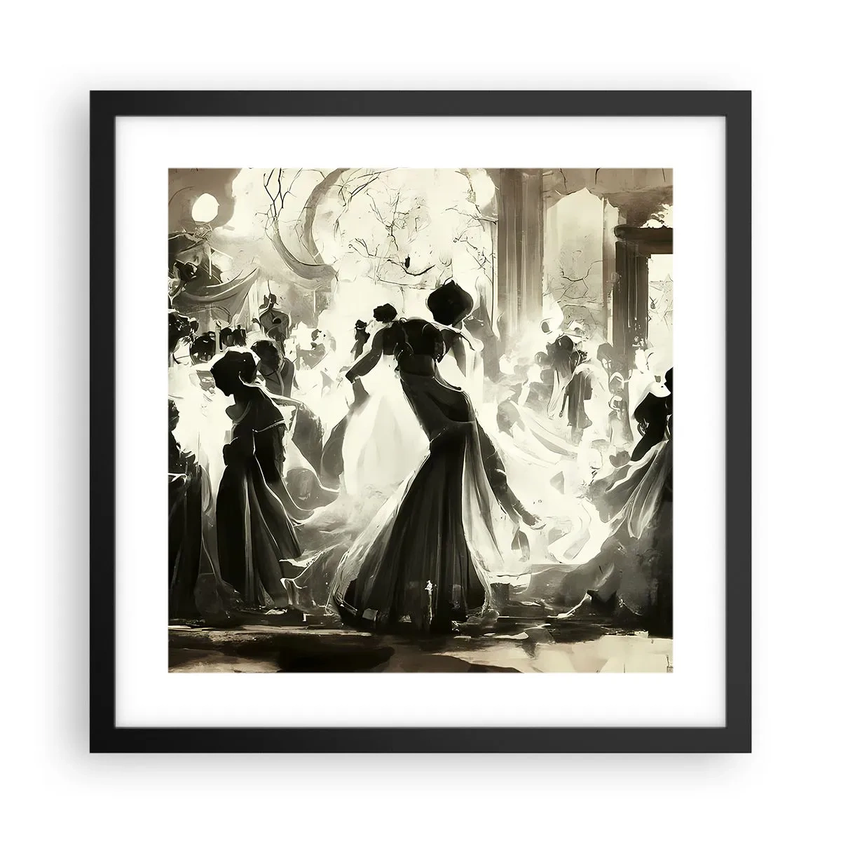 Poster in cornice nera - Il gran ballo in maschera - 40x40 cm
