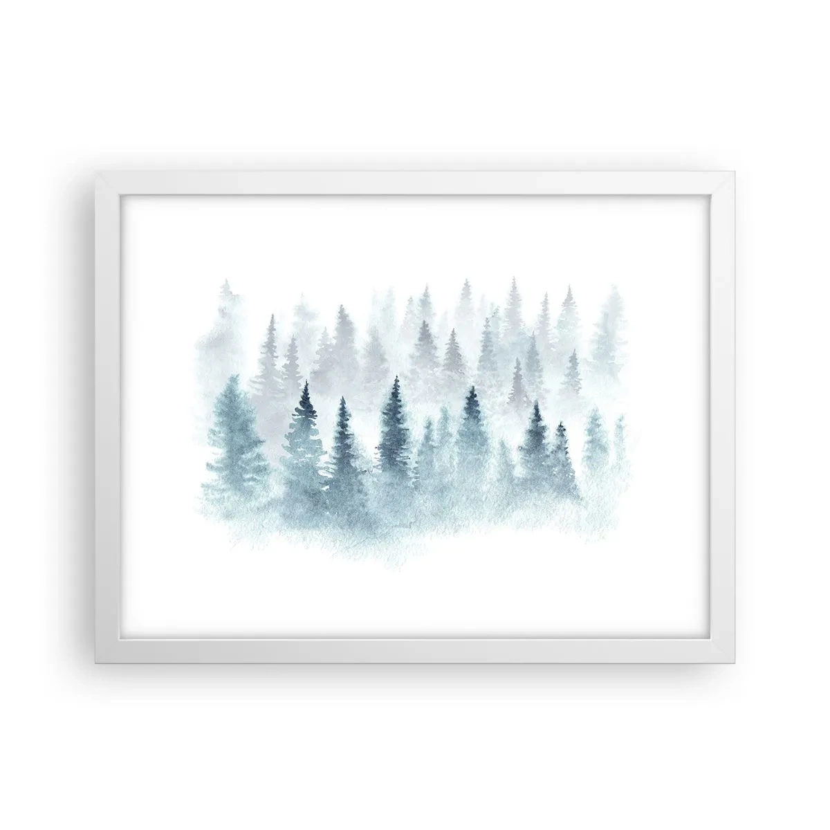 Poster in cornice bianca - Avvolti nella nebbia - 40x30 cm