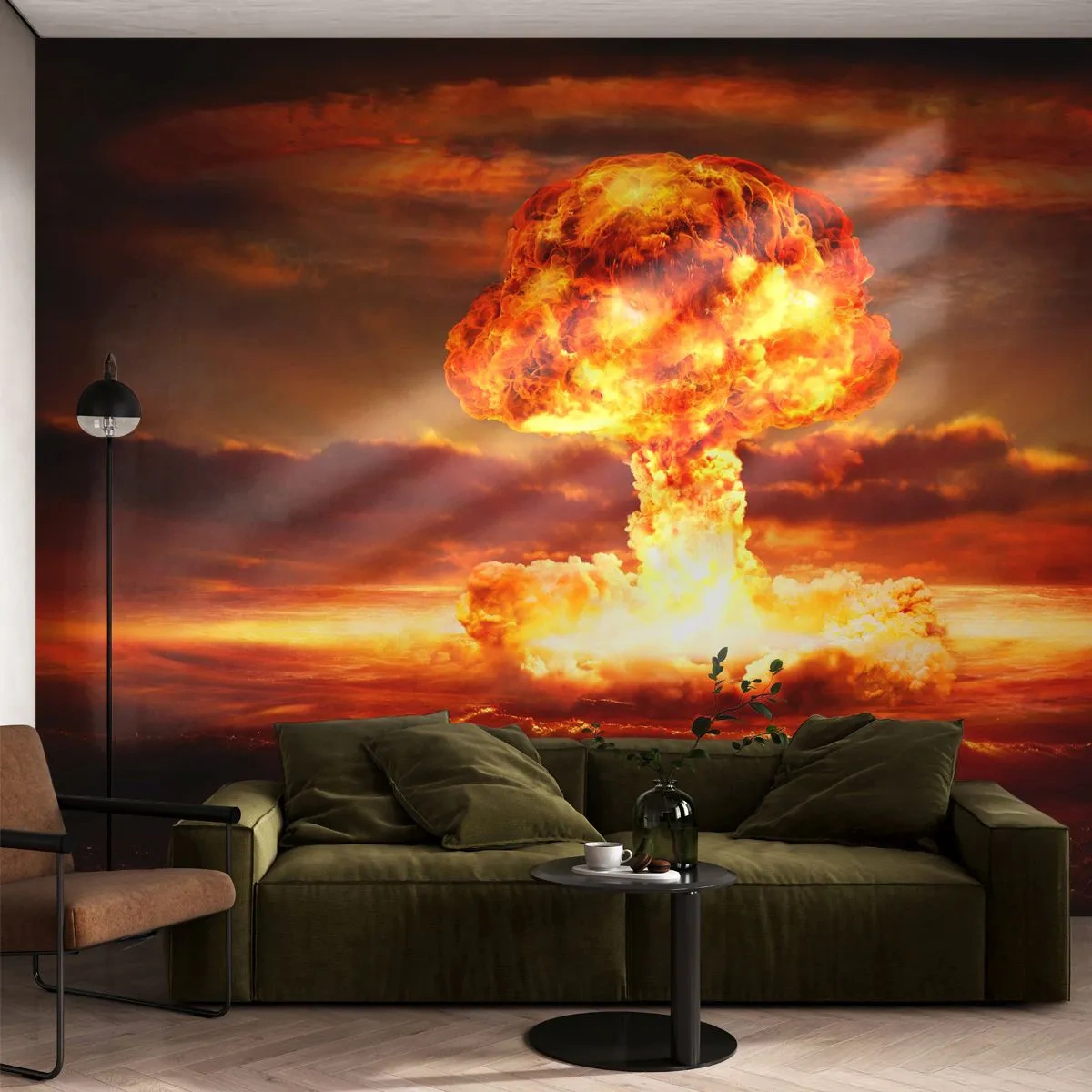 Fotomurali Autoadesivo Deluxe Sticker - E sarà la fine - Bomba atomica, Militare, Grafica - 400x280 cm