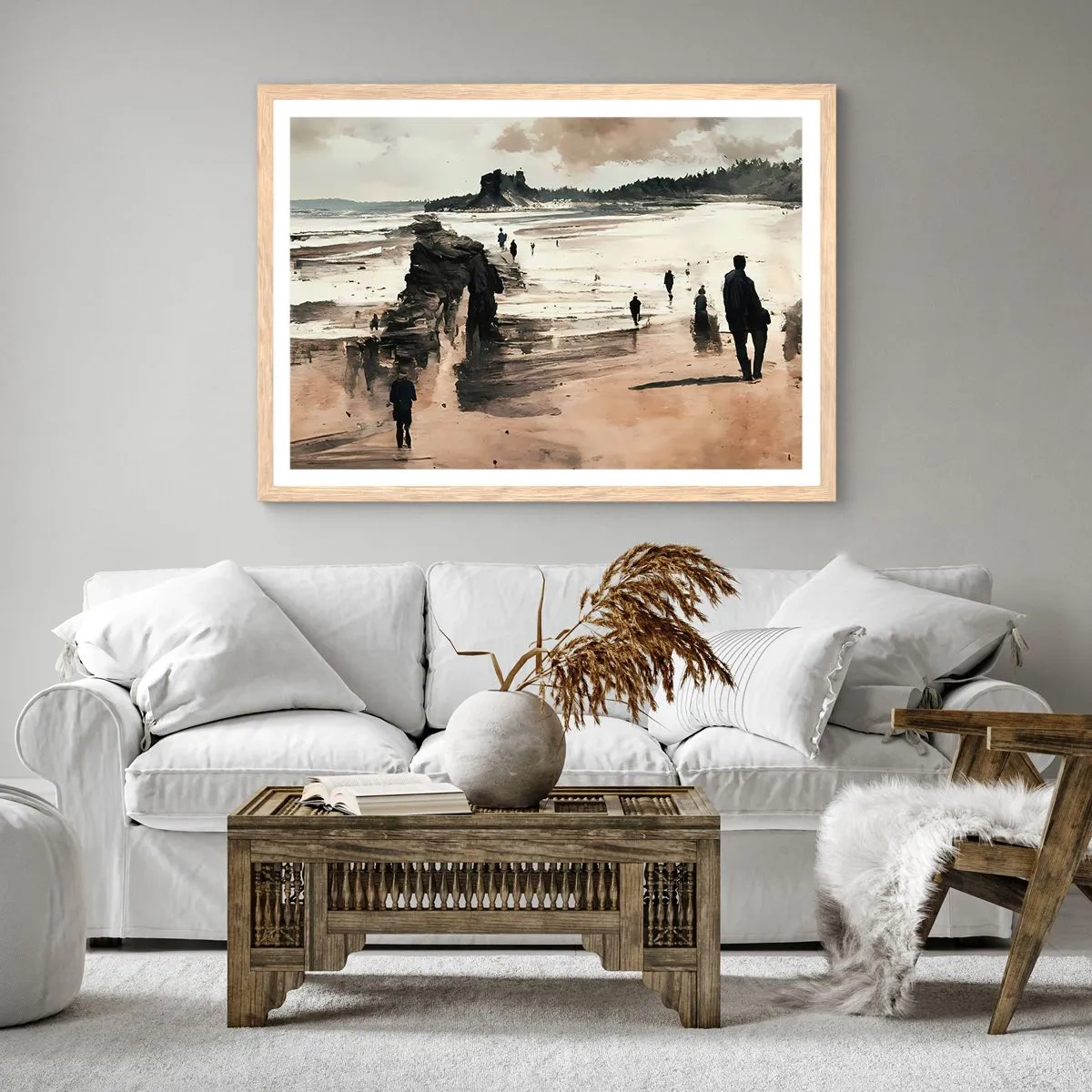 Poster in cornice rovere chiaro - Convocati - 70x50 cm