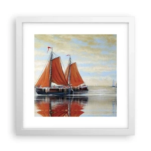 Poster in cornice bianca - Naviga, marinaio... - 30x30 cm