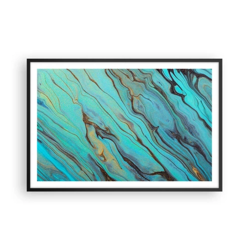 Poster in cornice nera - Marea turchese - 91x61 cm
