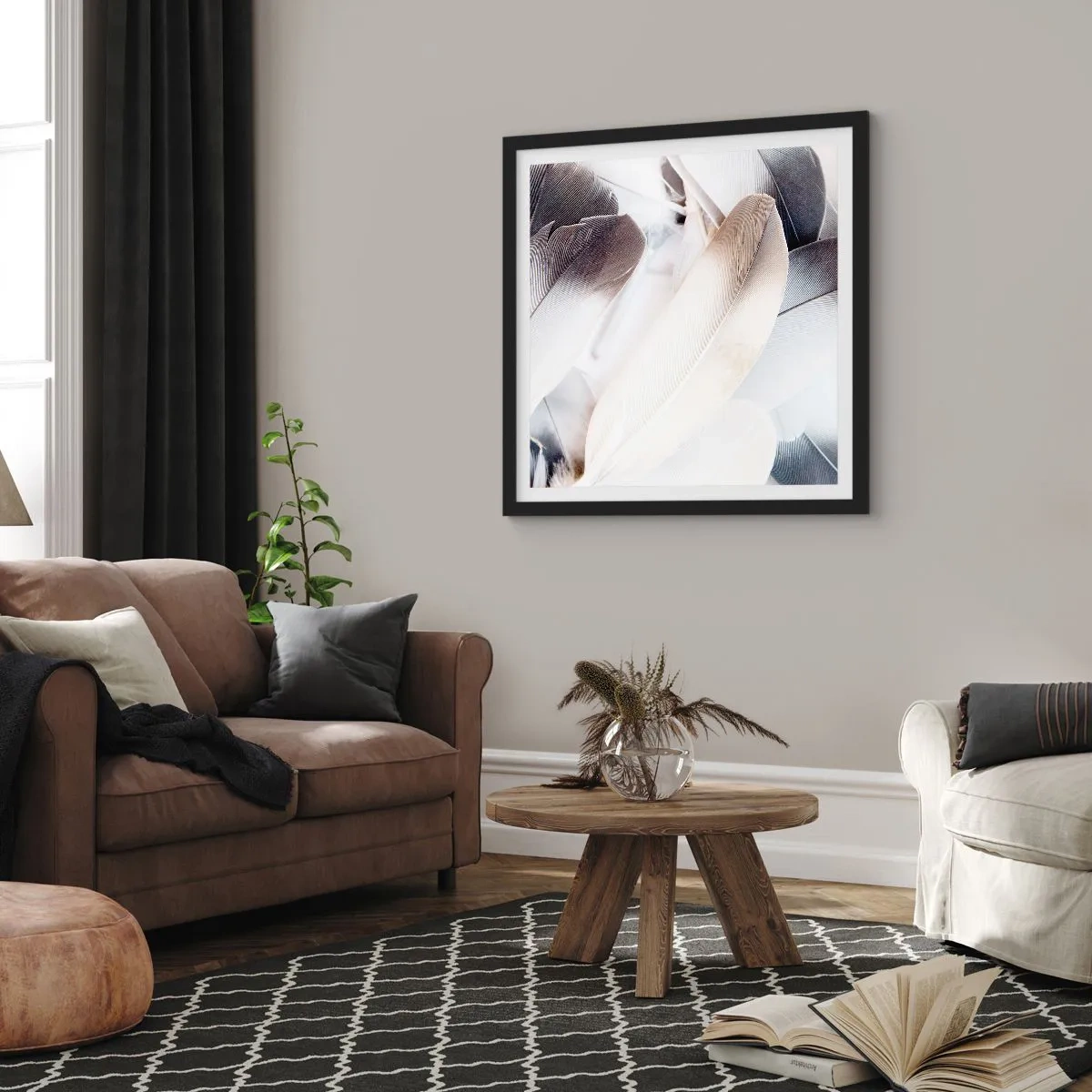 Poster in cornice nera - Quasi angeliche - 50x50 cm