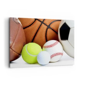 Quadro su tela - Stampe su Tela - Palloni di varie discipline sportive - 100x70cm - La palla ci unisce! - Decorazione murale moderna per soggiorno e camera da letto ARTTOR