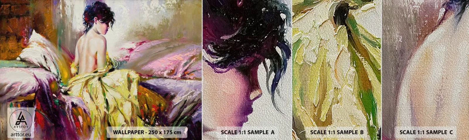 Campione di Fotomurale Premium Sand - Tra la bocca e il bordo della coppa - Donna, Corpo, Pezzo - 100x30 cm