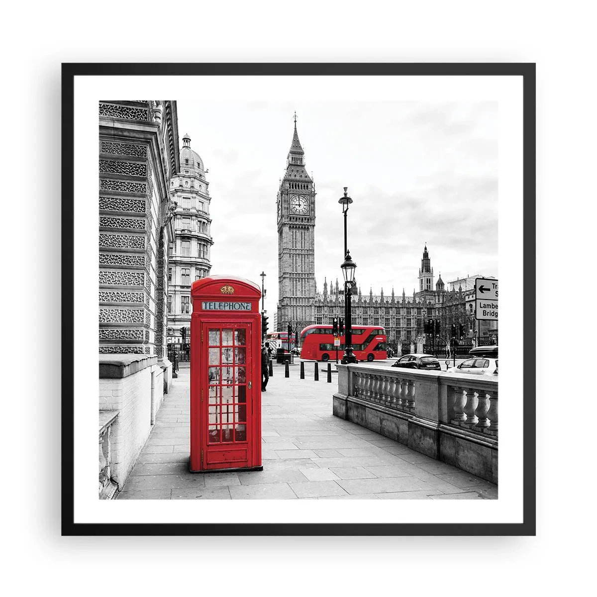 Poster in cornice nera - Indubbiamente Londra - 60x60 cm