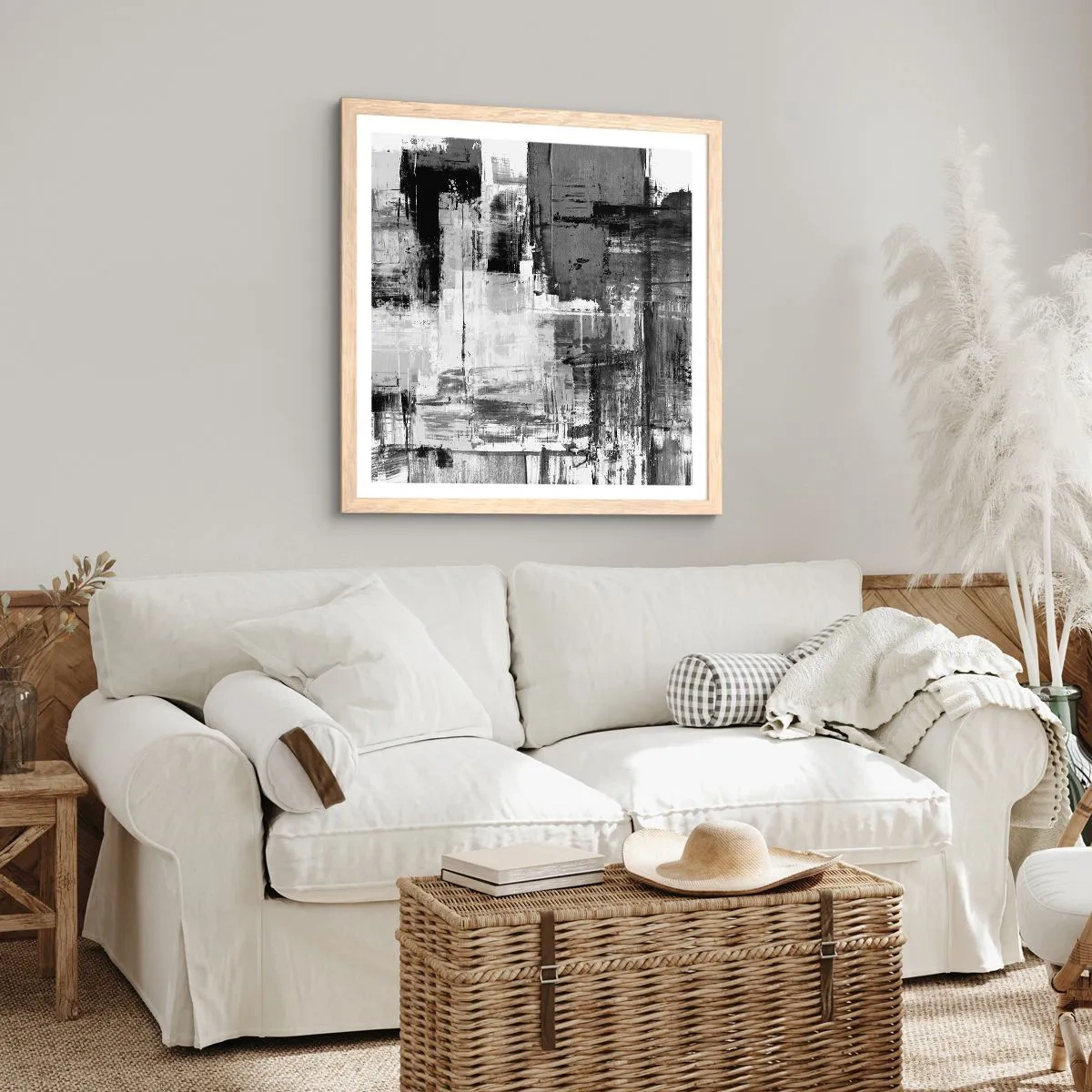 Poster in cornice rovere chiaro - Il grigio è bello - 30x30 cm