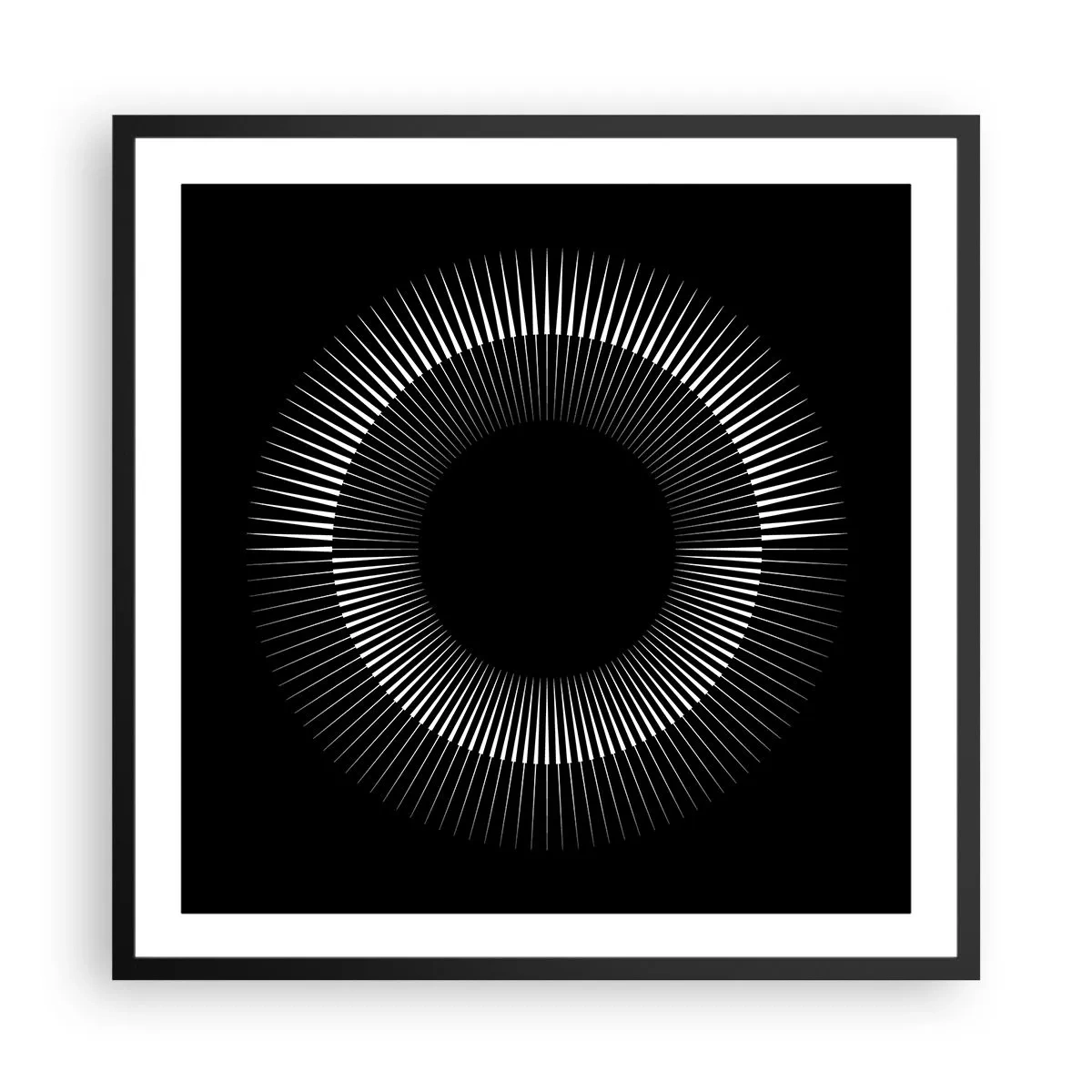 Poster in cornice nera - Sole nero - 60x60 cm