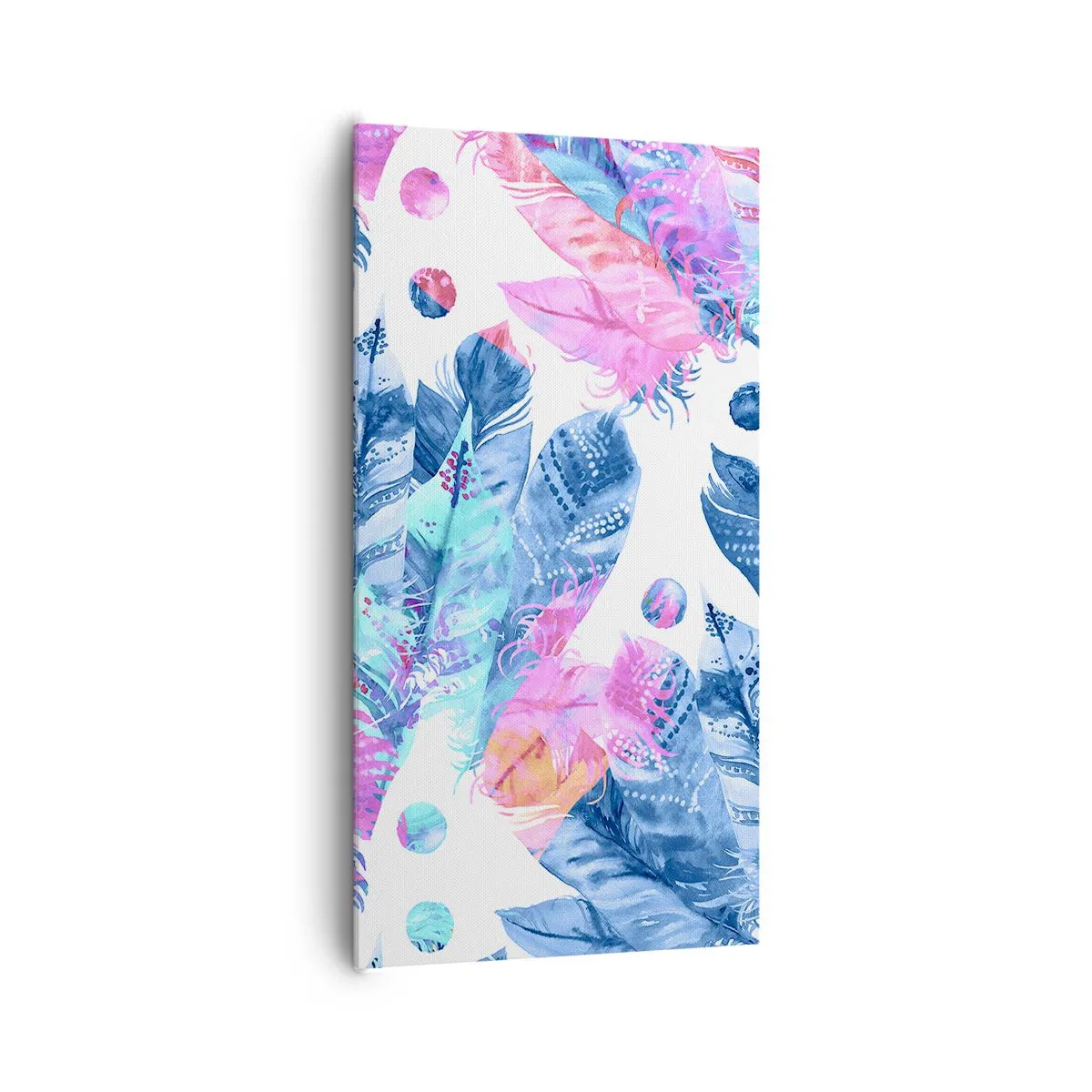 Quadro su tela - Stampe su Tela - Pennacchi in rosa e blu - 65x120 cm