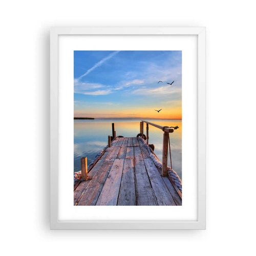 Poster in cornice bianca - Camminando verso il sole - 30x40 cm