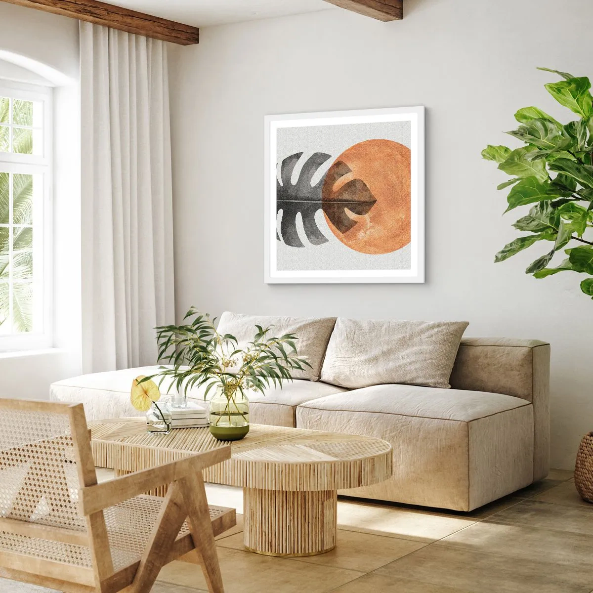 Poster in cornice bianca - Sempre il sole - 60x60 cm