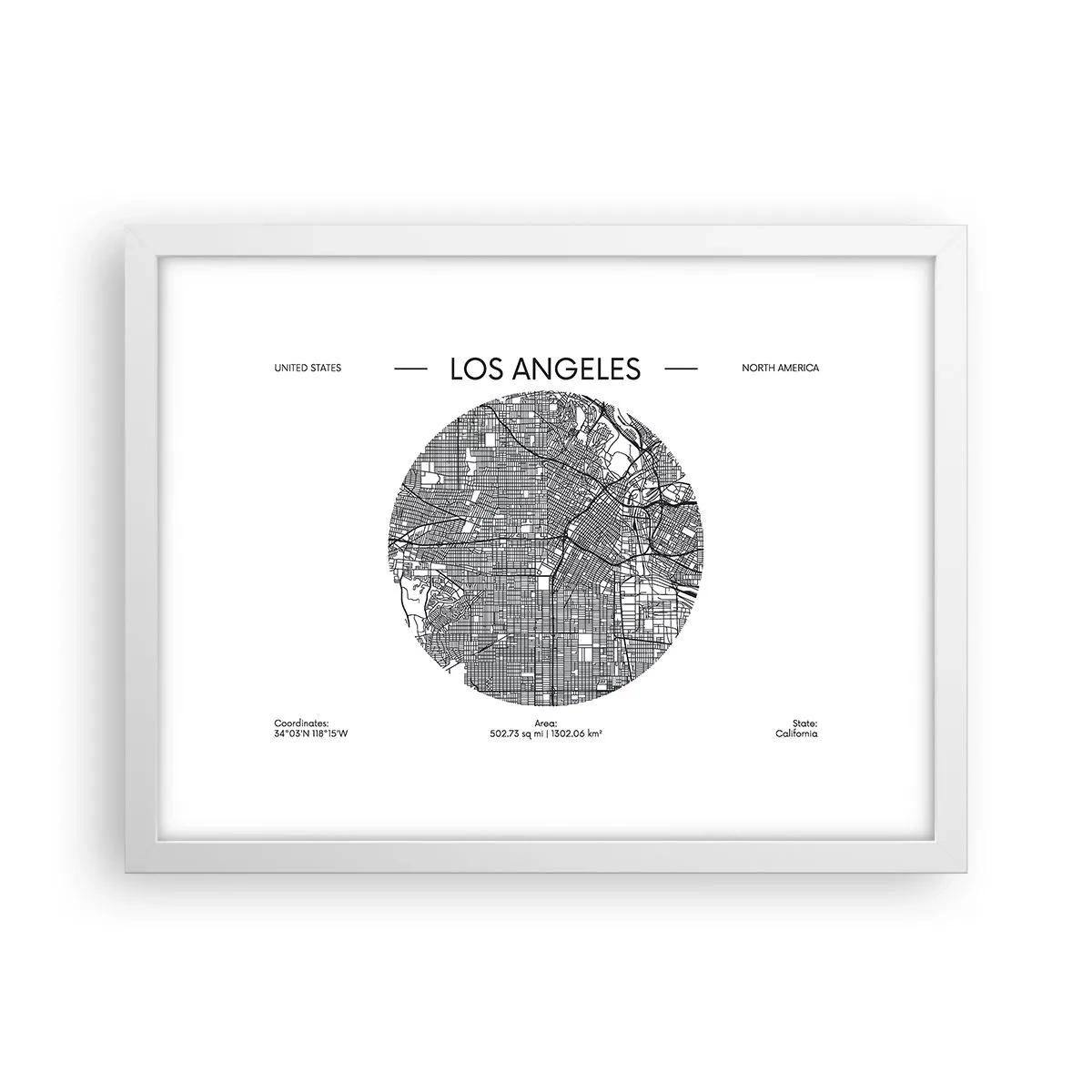 Poster in cornice bianca - Anatomia di Los Angeles - 40x30 cm