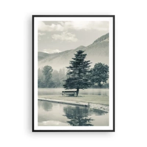 Poster in cornice nera - Il lago dorme ancora - 70x100 cm