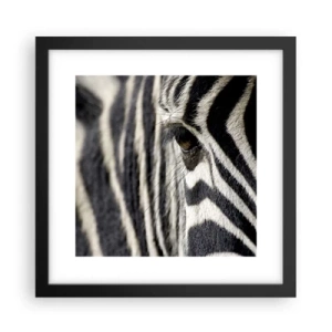 Poster in cornice nera - Ritratto a strisce - 30x30 cm