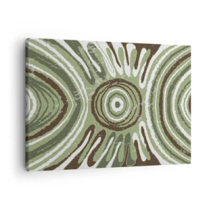 Quadro su tela - Stampe su Tela - Motivi astratti nelle tonalità del verde e del marrone - 70x50cm - Esplosione di emozioni - Decorazione murale moderna per soggiorno e camera da letto ARTTOR