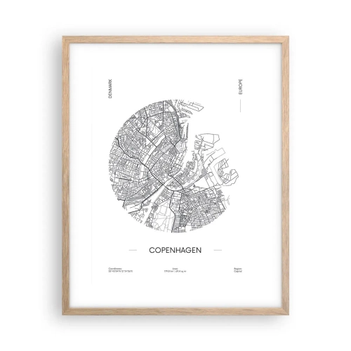 Poster in cornice rovere chiaro - Anatomia di Copenaghen - 40x50 cm