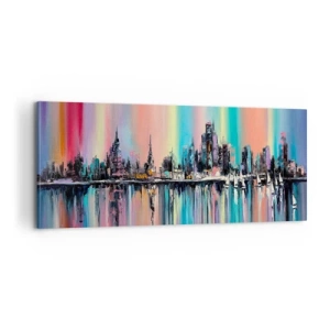 Quadro su tela - Stampe su Tela - Fluttuare alle luci della notte - 100x40 cm