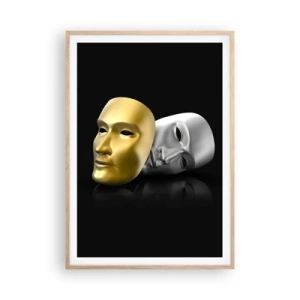 Poster in cornice rovere chiaro - La vita è teatro - 70x100 cm