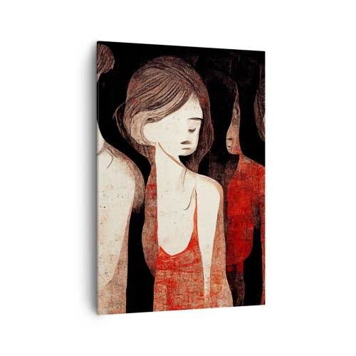 Quadro su tela - Stampe su Tela - Figure artistiche in una composizione astratta - 70x100cm - Madonne nell'oscurità - Decorazione murale moderna per soggiorno e camera da letto ARTTOR