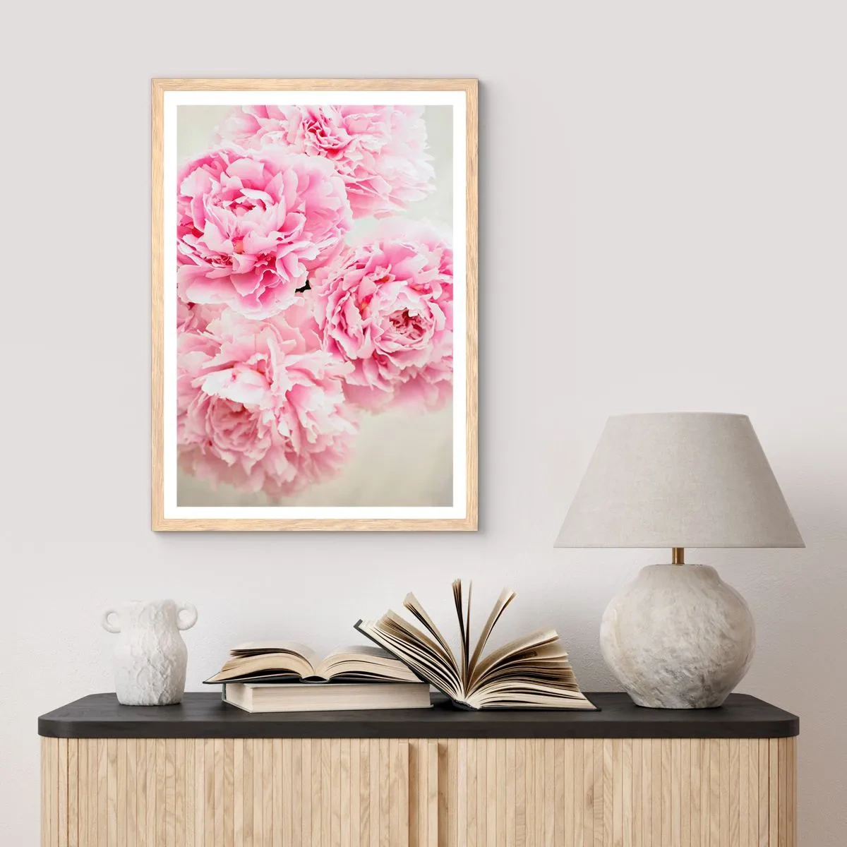 Poster in cornice rovere chiaro - Nel fasto rosa - 70x100 cm