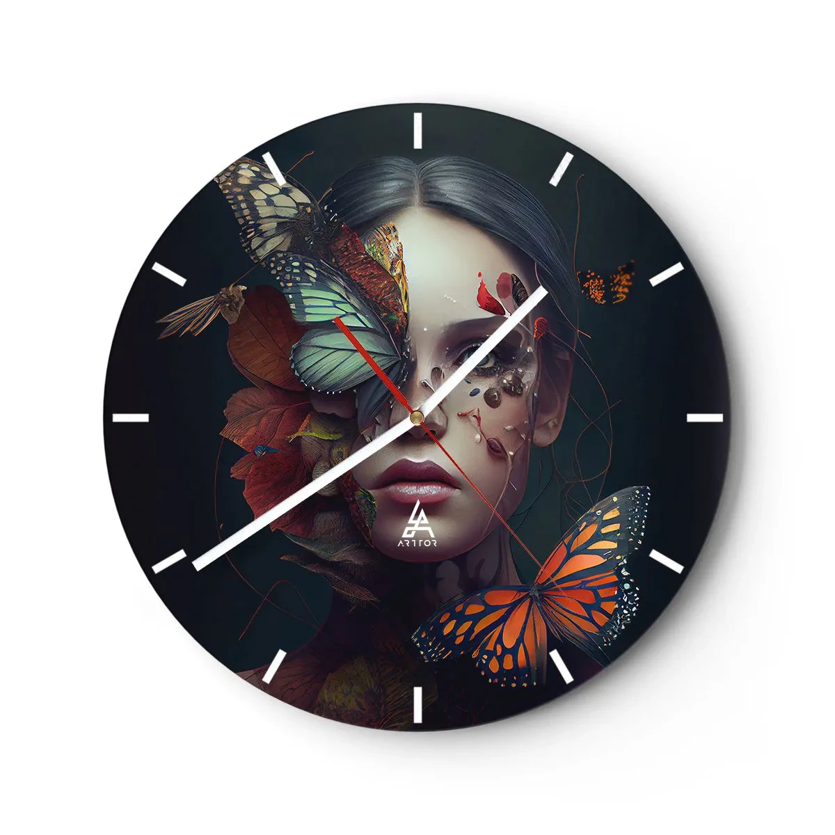Orologio da parete - Orologio in Vetro - Metamorfosi fantastica - 30x30 cm