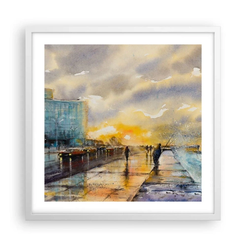 Poster in cornice bianca - Vita sulla costa - 50x50 cm