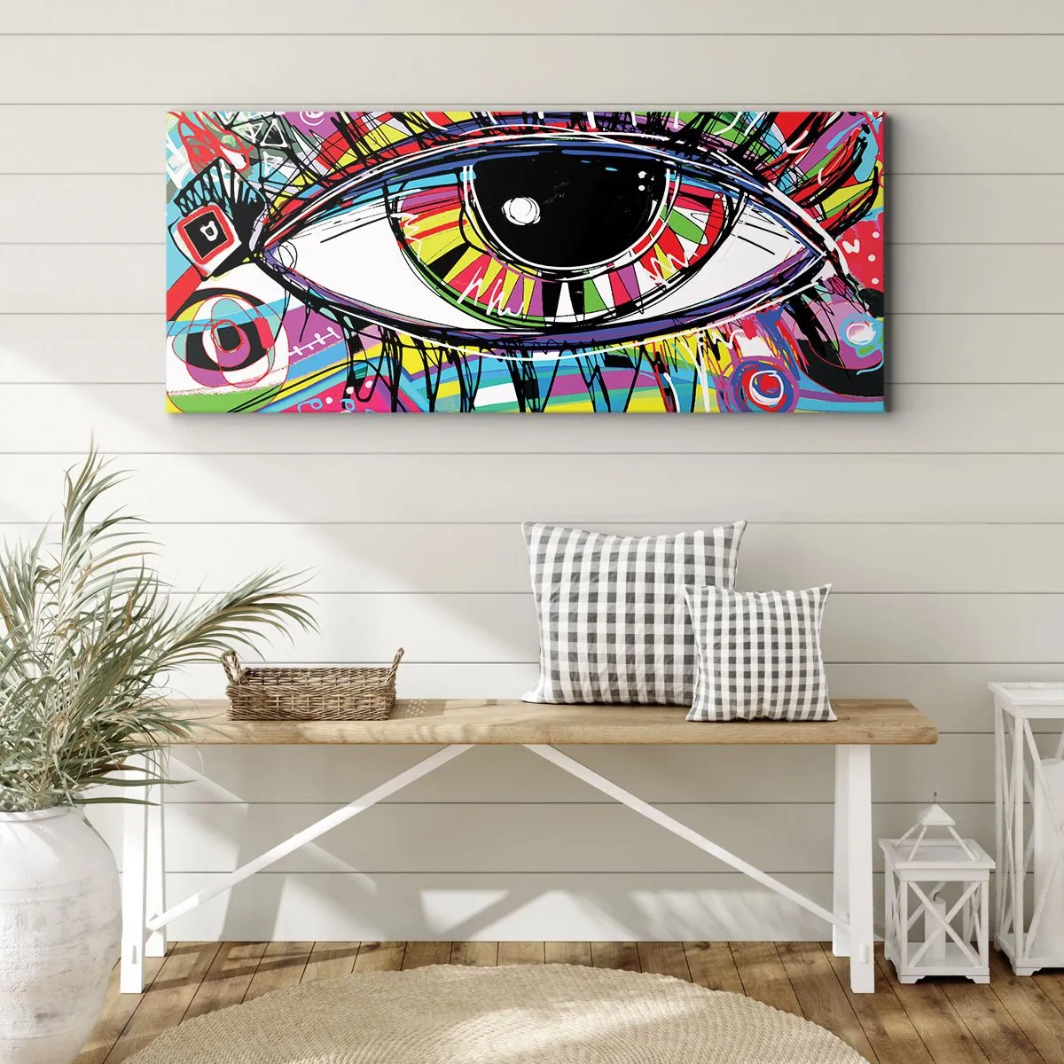 Quadro su tela - Stampe su Tela - Occhio colorato - anima colorata - 90x30 cm